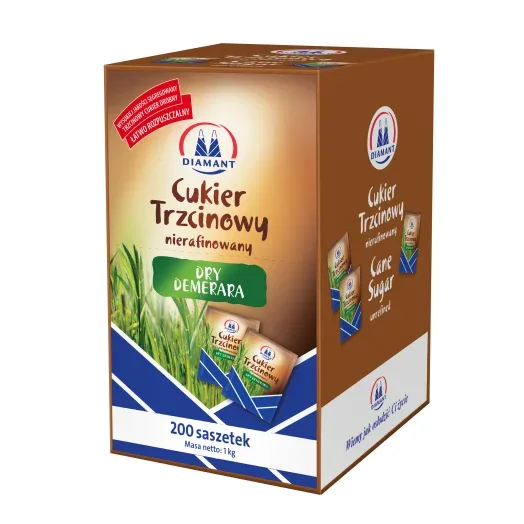 Cukier trzcinowy w saszetkach